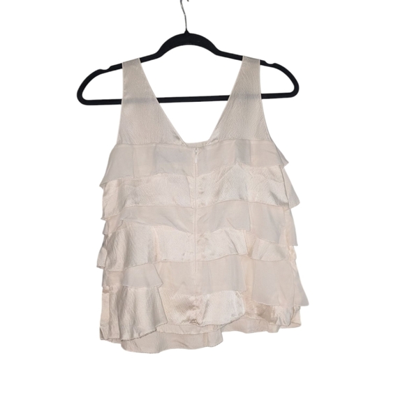 Elegant Cream Sleeveless Ruffle Top - Picture 2 of 4